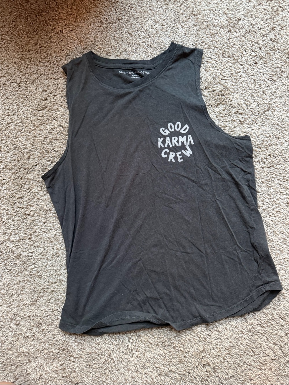 Spiritual Gangster Black 'Good Karma Crew' Muscle Tank